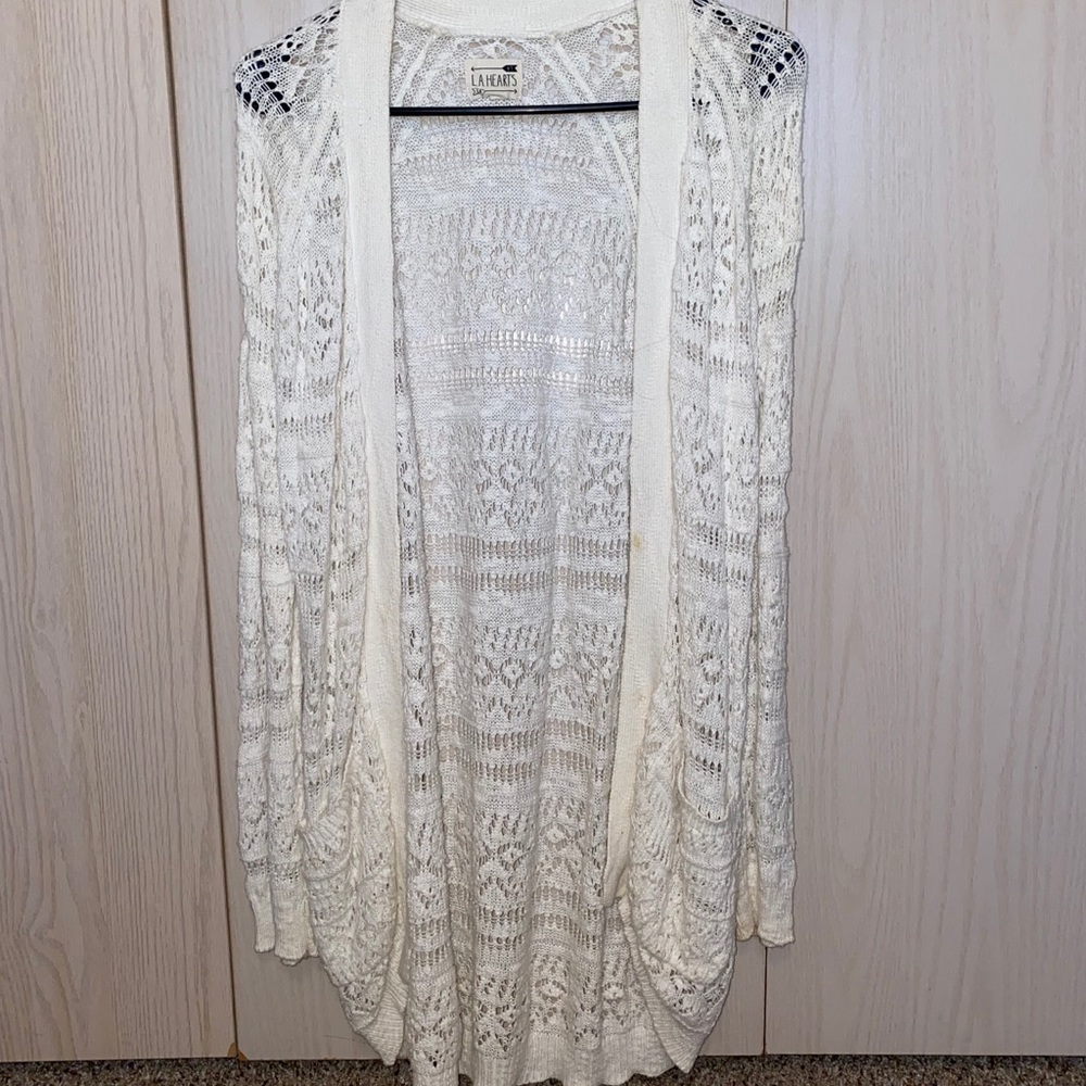 White cardigan